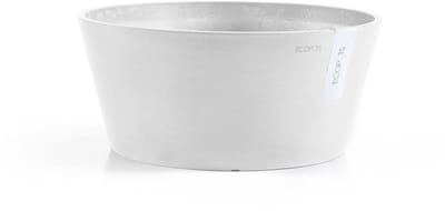 Ecopots Frankfurt 40 - Pure White - Ø41 x H17,8 cm - Ronde witte bloempot
