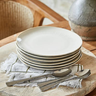 LOBERON Dessertbordje set van 6 Périers beige