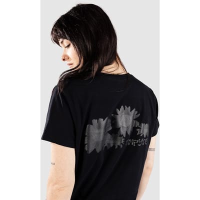 Empyre Grunge Flowers T-Shirt zwart