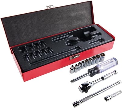 Dopsleutel Set - Socket Set - Mechanisch Werk - 13 Delig - Metrisch - Gepoedercoat