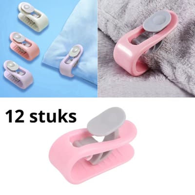 Dekbedclips - Dekbed Klemmen - Dekbed Clips - 12 STUKS - Knijpers - Laken - Deken - Roze