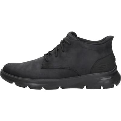 Skechers Arch Fit Garza Ridley Leren Zwarte Enkellaarzen Voor Mannen