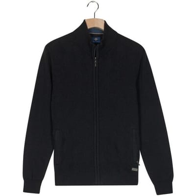 Baileys Vest Subtle Short Lines Woven Pattern Fullzip Structure Knit Navy / male