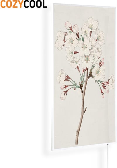 Infraroodpaneel met afbeelding | Somei Yoshino schilderij | 1200 Watt | Witte lijst | Infrarood verwarmingspaneel | Infrarood paneel | Infrarood verwarming