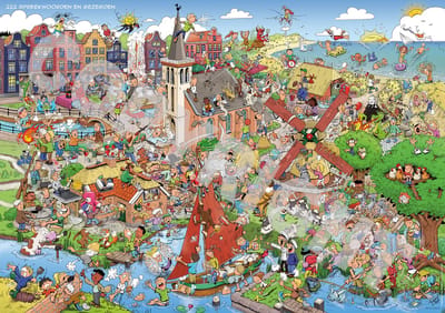 Cartoon 222 Spreekwoorden en Gezegden inclusief oplossingen en betekenissen op achterzijde - Roland Hols - 10x Poster - A3 (29,7 x 42 cm) - Ideaal educatief voor leerlingen basisonderwijs