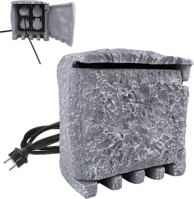 Tuinstopcontact Steenlook 4-voudig IP44 Waterdicht met Kabel
