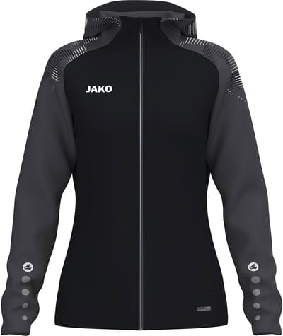Jako Sonic Jas Met Kap Dames - Zwart / Antraciet | Maat: 34/36