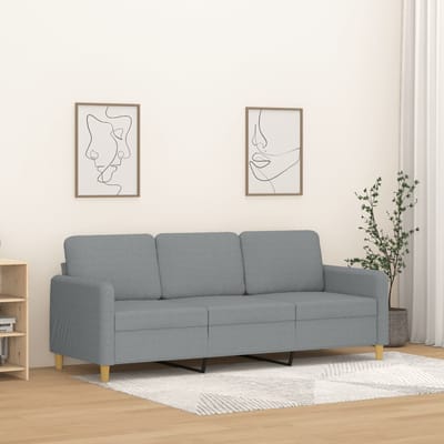 vidaXL - Driezitsbank - 180 - cm - stof - lichtgrijs
