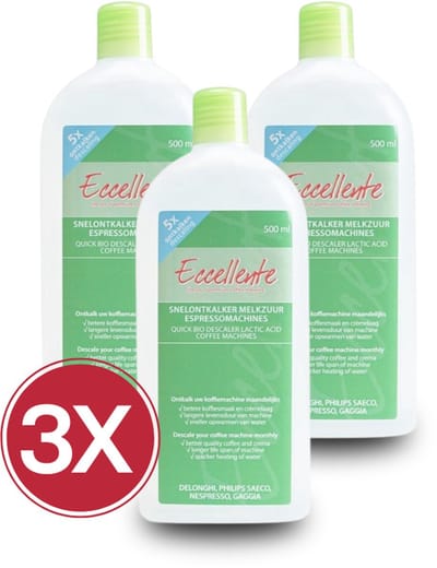 3x Eccellente Ontkalker voor Nivona – 1500 ml (15 ontkalkingen) – op basis van melkzuur – NIRK703