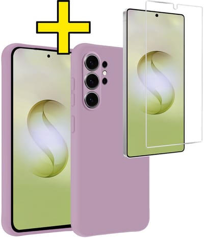 Hoesje - Met Screenprotector - Geschikt voor Samsung Galaxy S26 Ultra - Sterk & Shockproof - Back Cover - Siliconen Case - Telefoon Hoes - Telefoonhoesjes - Lila