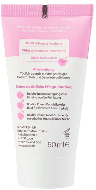 Baldini volle biologische nachtcrème Demeter Rose