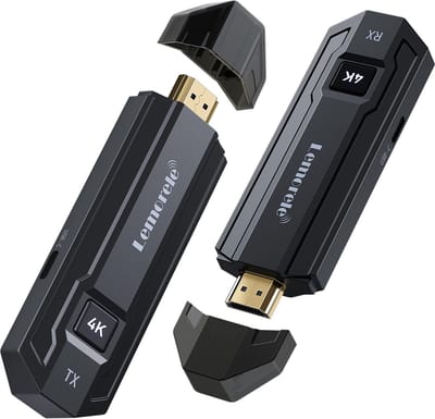Lemorele™ P50 4K Draadloze HDMI Zender en Ontvanger Set - 4K@30Hz - HDMI to HDMI Extender - Sluit je laptop draadloos aan op een beeldscherm - Schakel tussen transmitters met één druk op de knop - Bereik tot 50 meter