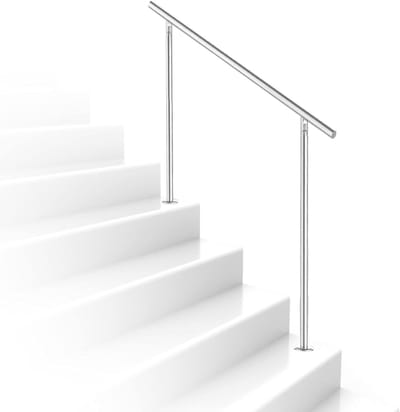 Roestvrij Stalen Leuning - Trapleuning Balkonreling - Veiligheid Binnen Buiten - Corrosiebestendig Hoogglans - 80 cm Lengte - Zilverkleurig