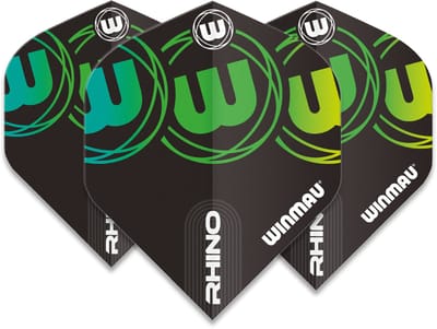 Winmau Rhino Extra Thick Logo Gradient Green V2 - Dart Flights