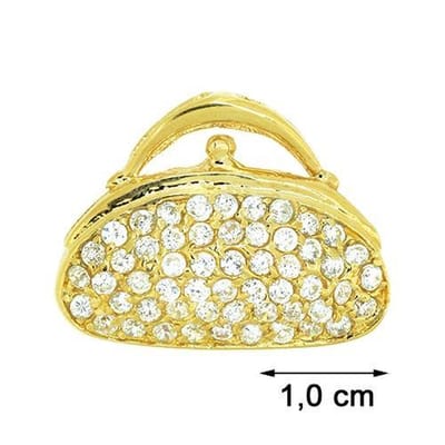 Blinx Jewels Vergulden Hanger Handtas Steentjes Zirkonia