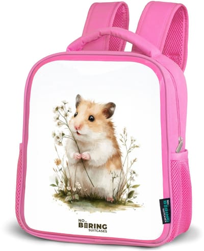 NoBoringSuitcases.com® - Rugzak roze - Schooltas meisjes - Dier - Natuur - Hamster - Kinder rugtas meisje - Boekentas kind - Kinderrugzak voor school - Schoolrugzak