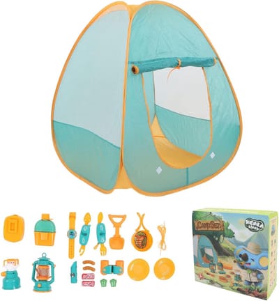 Kinder Camping Set - Buitenspeelgoed Pretend Play - Fantasie Spelen - Complete Educatieve Set - 33x32x10 cm