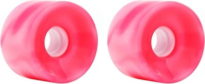 Skateboard Wielen Set - Surf Skate Wielen - Outdoor Cruisen - Veerkrachtig PU Materiaal - 65x45mm - Roze Wit