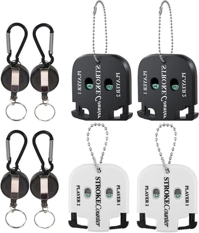 Golf Score Counter Set - Aluminium en ABS - 4 stuks met karabijnhaken - Ideaal voor toernooien - ShopVlot