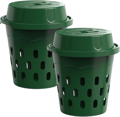 Wormcompostcontainers Set - Compostbakken - Afval Verwerken - Ventilatiegaten - 2 Stuks - Groen