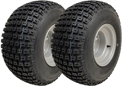 18x9,50-8 ATV-noppenbanden gemonteerd op een velg met 4 bouten en een PCD van 4 inch: Wanda P322 (set van 2)
