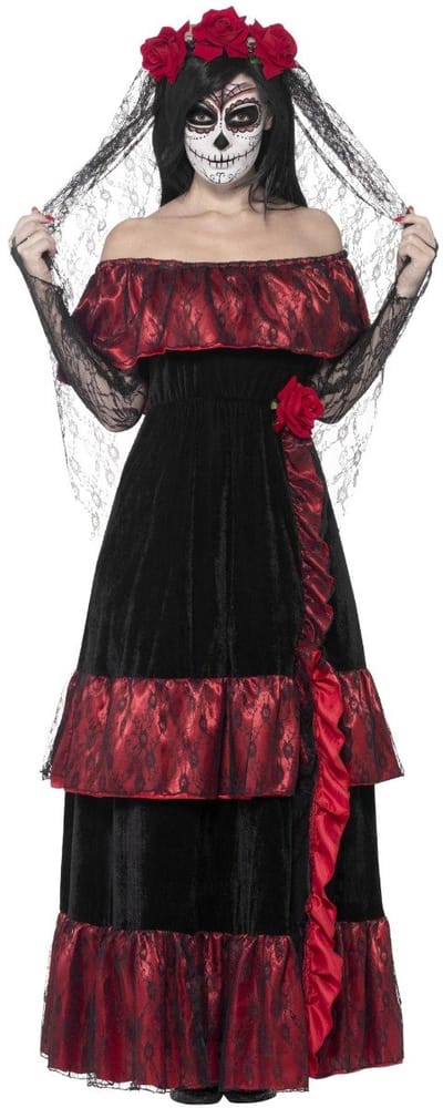 Day of the Dead Mexicaanse bruidsjurk - Verkleedkleding dames - Maat XL - 48-50