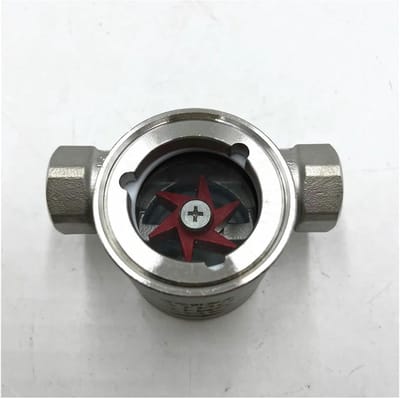 Zichtglas Indicator - Vloeistofmeter Klep - Leiding Controle - Roestvrij Staal - 0.5 Inch - Zilver