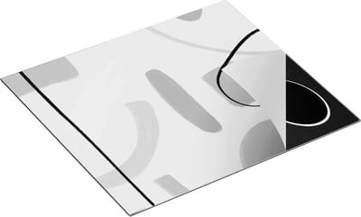 Chefcare Inductie Beschermer Abstracte Kunst - Scandinavische Style - Zwart Wit - 60x50 cm - Afdekplaat Inductie - Kookplaat Beschermer - Inductie Mat