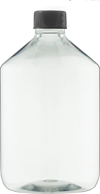 Lege plastic fles 500 ml PET apothekersfles transparant - met zwarte ribbeldop - set van 10 stuks - Navulbaar - leeg