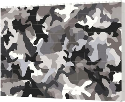 Bouwstenen Puzzels - Foto Blokken - Woon Decoratie - UV Print Technologie - 30 Stukjes - Zwart Grijs Camo