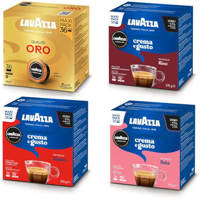 Lavazza A Modo Mio - Qualita Oro - Crema e Gusto Classico - Crema e Gusto Dolce - Crema e Gusto Ricco - Proefpakket - 144 (4x36) Koffiecups