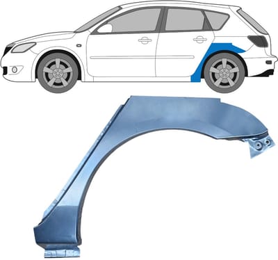 Reparatiepaneel achterspatbord voor Mazda 3 2003-2009 / Links