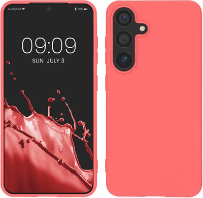 kwmobile telefoonhoesje geschikt voor Samsung Galaxy S25 - Hoesje voor smartphone - Back cover in neon koraal