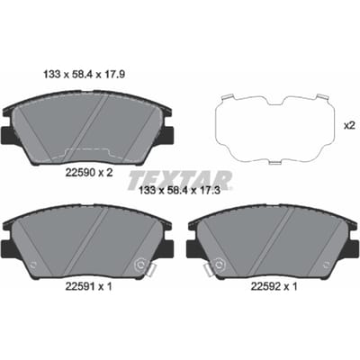 Remblokset TEXTAR 2259001, voor