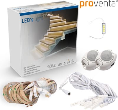 LED Trapverlichting set met bewegingssensor - 15 x LED strip 80 cm - Koel wit licht - Trap verlichting - Ledstrip - Led-strips
