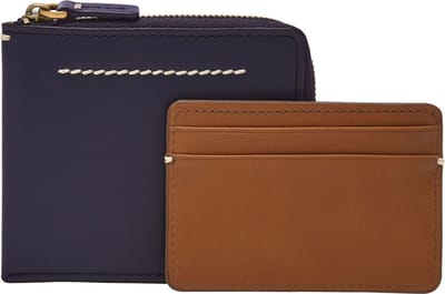 FOSSIL Kaarthoes Kaarthouder Westover Large Zip Bifold Insignia Blue Donkerblauw