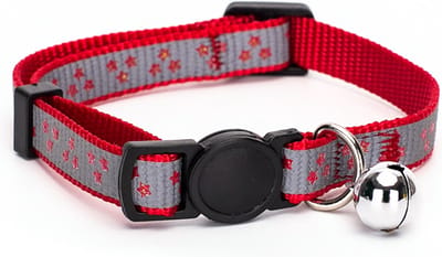 Nobleza Kattenhalsband - Veiligheidssluiting - Reflecterend - Met Belletje - Verstelbaar 20-30 cm - Rood