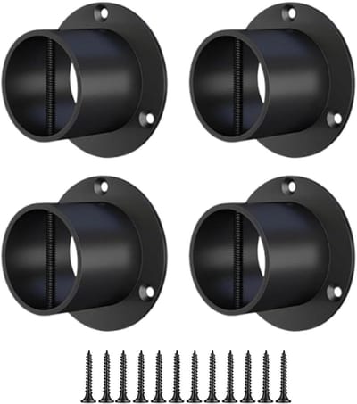 Touwrailsteundop - Beschermset - Buitenruimte Afwerken - Roestbestendig Staal - 4 Stuks - Zwart