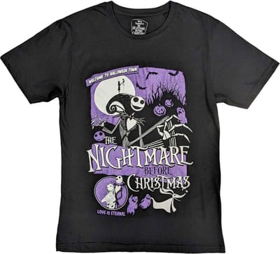 Disney The Nightmare Before Christmas - Welcome To Halloween Town Heren T-shirt - S - Zwart