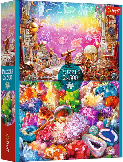 Trefl legpuzzel Cosmos en Kristallen 2x500 stukjes - kleurrijk puzzelplezier.
