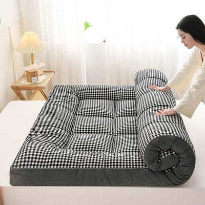 Japanse Vloermatras - Oprolbare Futon - Comfortabel Slapen - Drielaags Ontwerp - Dubbel XL - Grijs