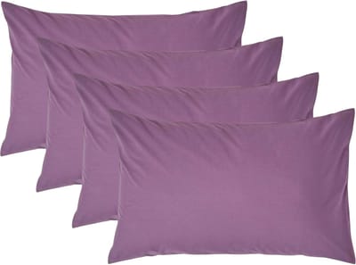 Homescapes Kussensloop 50x75 cm Set van 4 – Paars – 100% Egyptisch Perkal Katoen – 200 TC