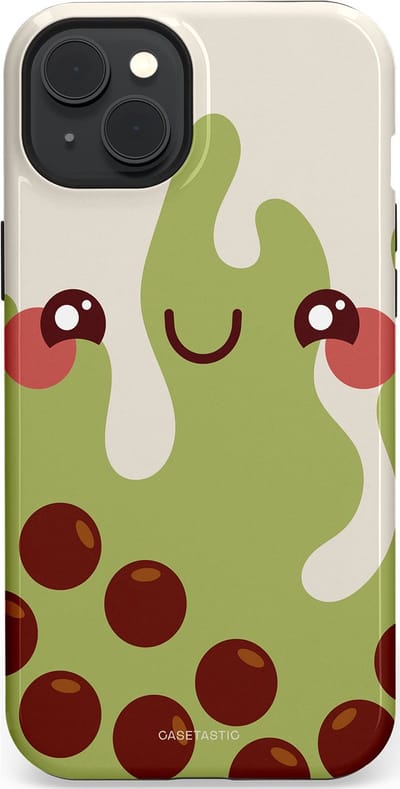 Casetastic Hoesje Geschikt voor Apple iPhone 15 Plus Magsafe - Stijlvolle Beschermende Duo-layer Case - Smeltende pistache bolletjes