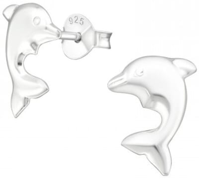 Joy|S - Zilveren dolfijn oorbellen - 8 x 11 mm