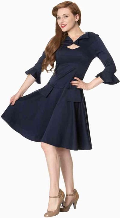 Dancing Days - EVERLASTING Flare jurk - XS - Blauw