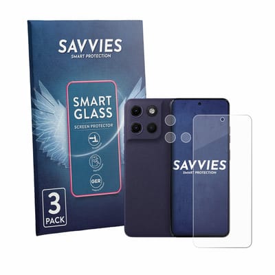 3 Stuks Savvies Screenprotector - geschikt voor Motorola Moto G17 (Voor+Camera) - beschermfolie glas transparant