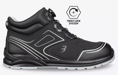 Safety Jogger Cador S3 HOGE Veiligheidsschoen SlipvastSRC-ESD-Waterproof Met Draaisluiting (TLS: TwistLockSystem) Zwart - Maat 36