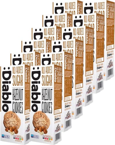 Diablo | No Added Sugar | Hazelnut Cookies | 12 Stuks | 12 x 135 gram