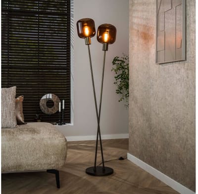 Vloerlamp 2L Bronza - Sienna brown