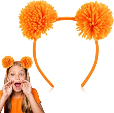 Pompons Haarband met Berenoren en Pluche Bal voor Kostuum Dames - Perfect voor Fasching en Carnaval